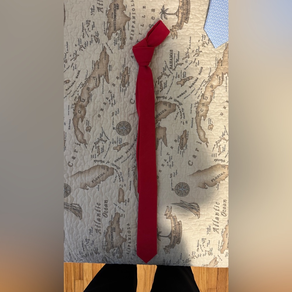 Penguin wool red tie